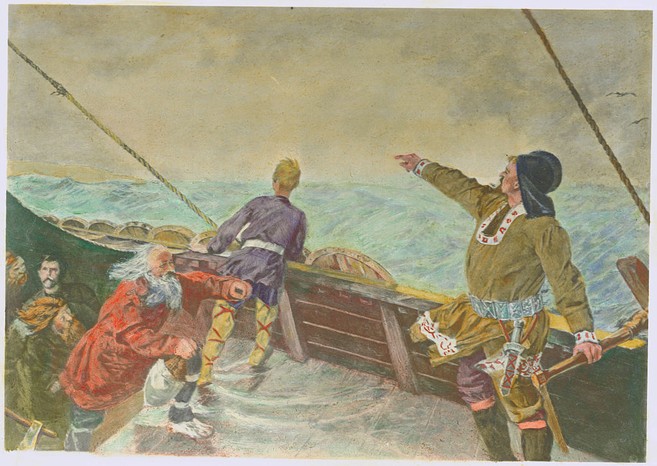 Engraving of Leif Eriksson