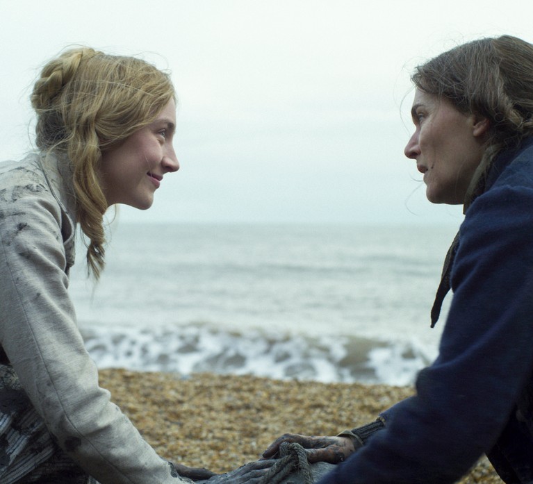 Charlotte Murchison (Saoirse Ronan) and Mary Anning (Kate Winslet) in Francis Lee's new film 'Ammonite'. (Photo courtesy of Lionsgate UK / See-Saw Films)