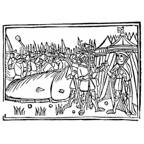 Illustration shows James IV ceding his crown following defeat at the battle of Flodden. (Picture by Pictorial Press Ltd / Alamy Stock Photo)