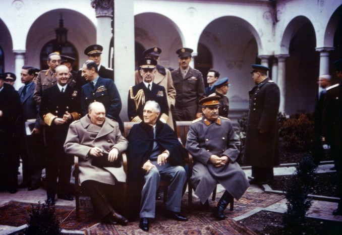 The original ‘Big Three’ at Livadia Palace in Yalta: Churchill, Roosevelt and Stalin. None of them came away from the summit with everything they had hoped for. (Photo by PhotoQuest/Getty Images)