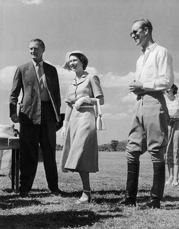 3rd February 1952: Princess Elizabeth and the Duke of Edinburgh attend a polo match at Nyeri in Kenya, only days before the death of her father, King George VI. (Photo by Chris Ware/Keystone/Getty Images)