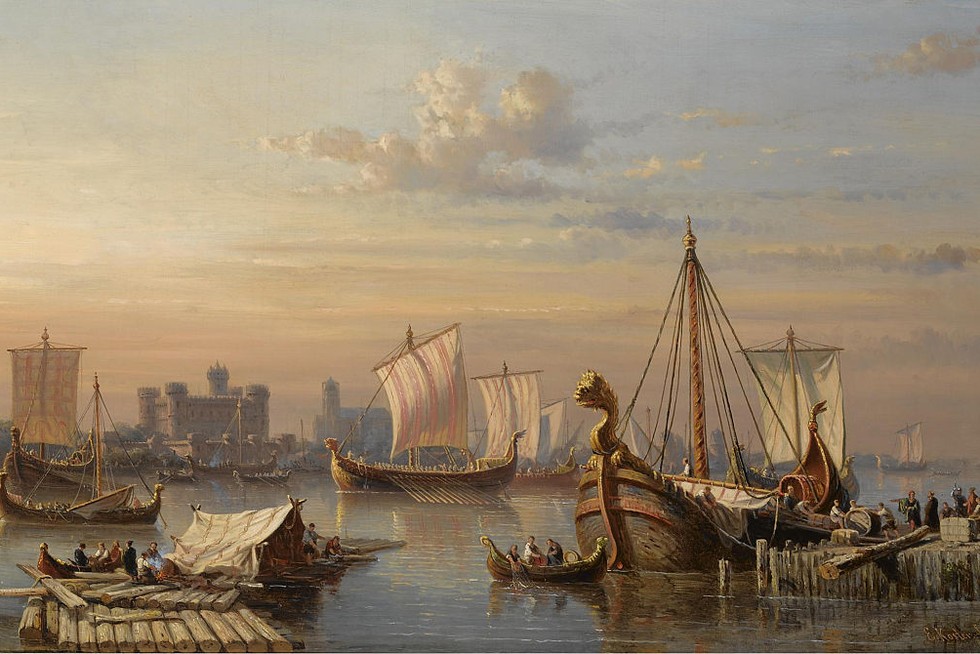 How much do you know about the Vikings? Test your knowledge with our quiz. This mid-19th century painting shows Viking ships on the River Thames. (Photo by Fine Art Images/Heritage Images/Getty Images)