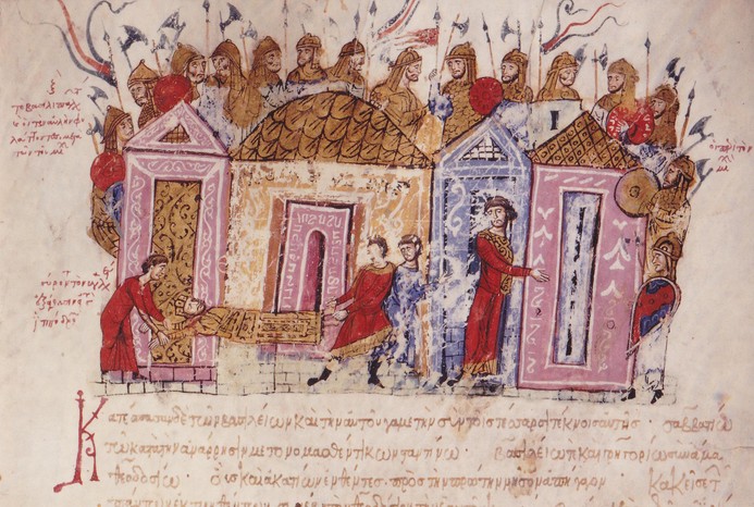 The Varangian Guard as depcted in a manuscript called the Madrid Skylitzes