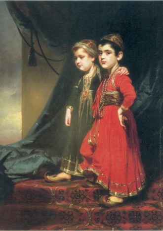 A portrait of William Kirkpatrick and Catherine Aurora 'Kitty' Kirkpatrick, c1805