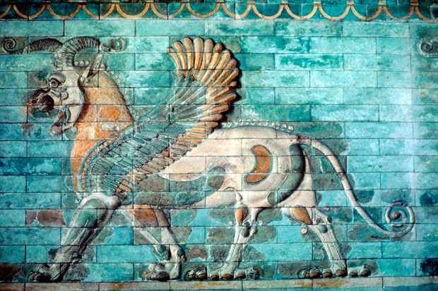 Ancient Griffin-lion relief