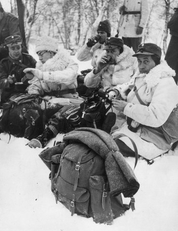 Members of the Finnish Army's 'International Brigade' during the war with the Soviet Union, January 1940