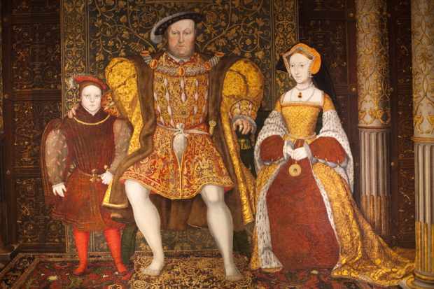 Portrait of King Henry VIII, Jane Seymour and Prince Edward. (Photo by Getty Images)