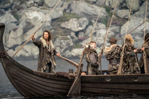 Leif Erikson sails into Kattegat on boat in Vikings Valhalla